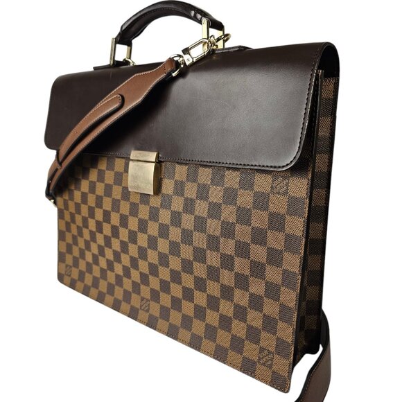 LOUIS VUITTON Damier Messenger Briefcase Mens LV Work Bag Authentic Damier LV - Picture 4 of 16
